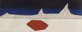Forme rouge dans paysage.(Peinture) - 1994/1995