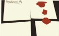 Cinq formes rouges sur la banquise qui se disloque.(Peinture) - 1994/1995