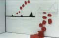 Paysages avec formes rouges qui s'envolent ou qui tombent.(Diptyque/Installation) - 1994/1995
