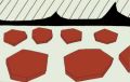 Sept formes rouges sur le sol. (peinture) - 1994/1995